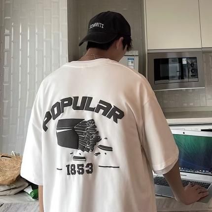 メンズ 1853 半袖 Tシャツ ホワイト 白 韓国 ストリート