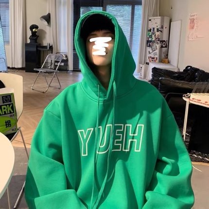 韓国 メンズ YUEH ロゴ スウェット フード パーカー 緑 グリーン ...