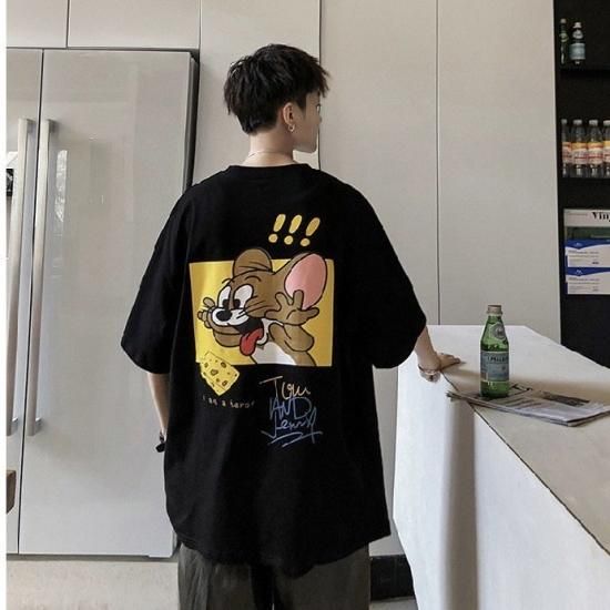 トムとジェリー オーバーサイズ アメコミ グラフィック Tシャツ