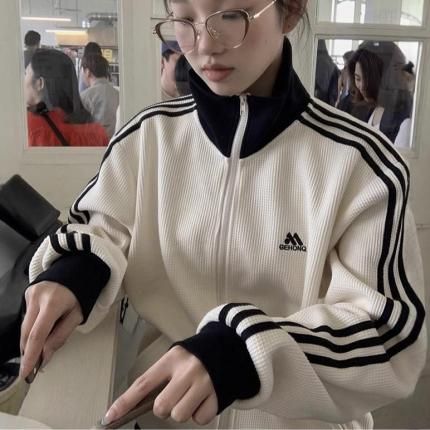 レディース ライン トラックジャケット ハイネック ジャージ