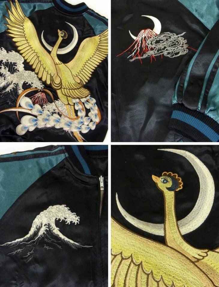 手塚治虫】火の鳥の飛翔刺繍スカジャン TZSJ-002 送料代引無料！上野