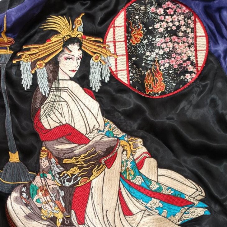 【satori/さとり】花魁刺繍スカジャン GSJR-021 送料無料! 上野フィッツ