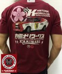 カミナリ｜カミナリワークス半袖Tシャツ KMT-206 ワイン/白/黒