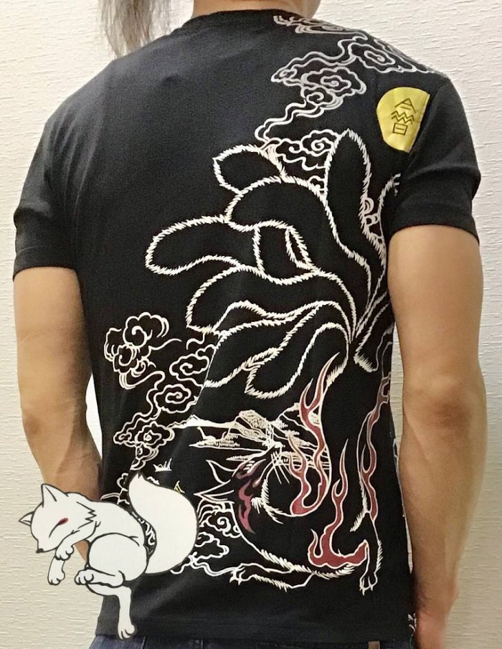 今昔 こんじゃく｜九尾狐竹繊維半袖Tシャツ KJT-20017 送料代引き無料
