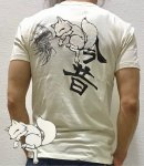 今昔 こんじゃく｜彼岸花狐半袖Tシャツ KJY-98002 ワイン/黒/白