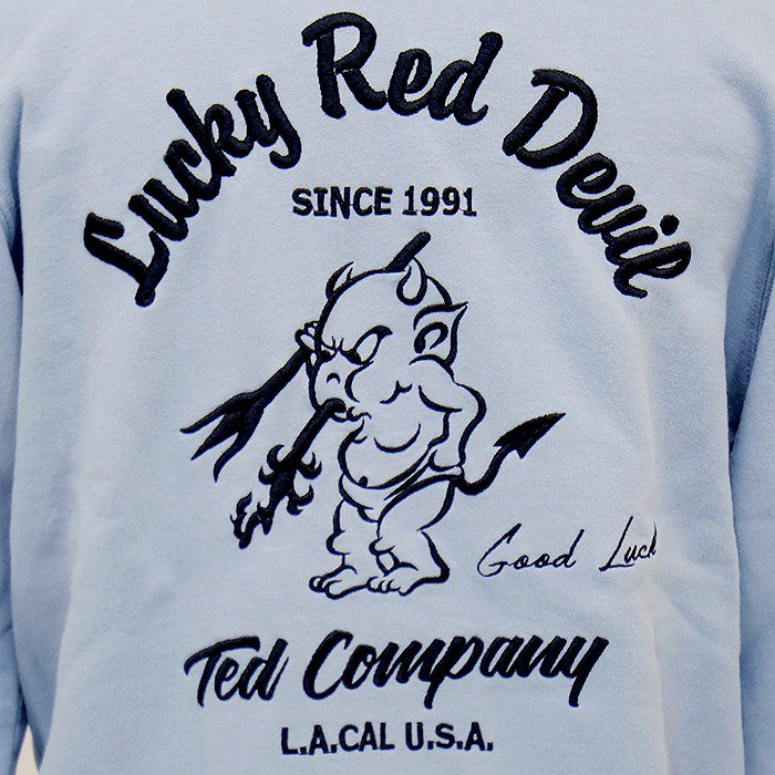 【TEDMAN/テッドマン】総刺繍 Lucky Red Devil ジップスウェットパーカーTDSP-150送料無料! 代引無料!