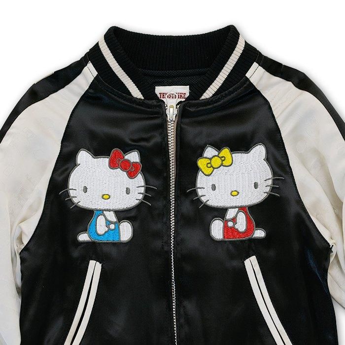 未使用 ハローキティとハローミミィと日本地図刺繍ジャガード袖スカジャン サンリオ × スイッチプランニング ハローキティとハローミミィと