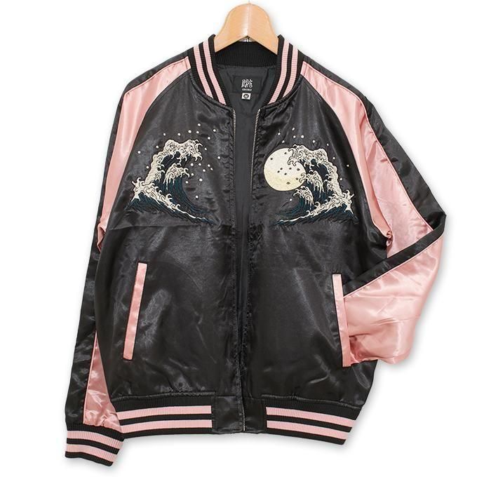 朧（おぼろ） サテン 刺繍 スカジャン 「歌舞伎者」