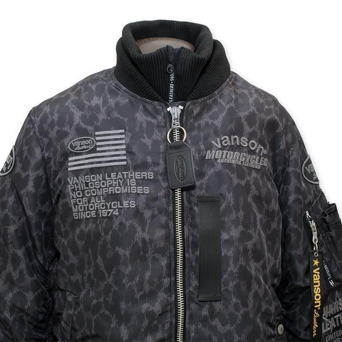VANSON バンソン オーバルエンブレム刺繍 MA-1 フライトジャケット