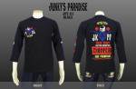 【ジャンキーズパラダイス/Junky's Paradise】スカル・バイカー柄刺繍七分袖Tシャツ JPT-111