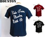  【HOUSTON/ヒューストン】チェーン刺繍半袖ボーリングシャツ　品番4827　色ブラック/ブルー/ワイン