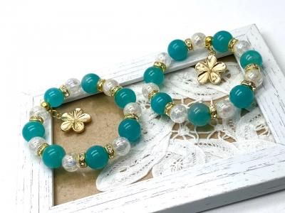 アマゾナイト、クラック水晶16センチブレスレットです 【公式通販】