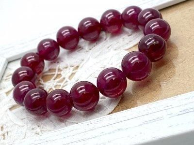 天然石 ブレスレット ルビージェイド 約6mm 多面カット