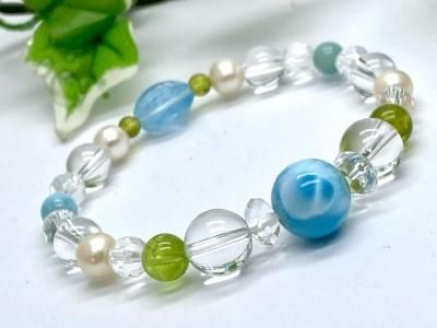 ラリマー ペリドット ブレスレット ブレスレット ペリドット 天然石