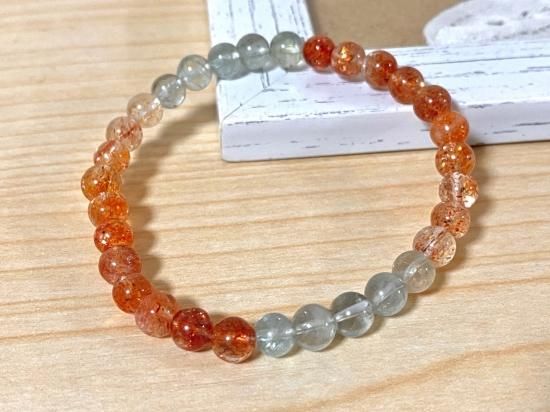 売約済み　アルーシャサンストーン　ストロベリークォーツ　天然石　ブレスレット アルーシャサンストーン ブレスレット | 高品質・天然石 - 高