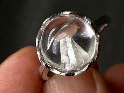 貫入水晶 クォーツインクォーツ 雪山 リング 指輪 フリーサイズ SV925 高品質 高透明 - 高品質天然石のハンドメイドアクセサリー通販  FAIRY STONE