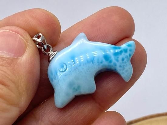 momo出品。極美！！ラリマー ペンダント ヒーリング 海 癒し イルカ