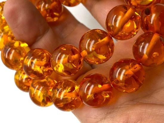 ☆最終入荷 バイオレットアンバー ブレスレット 16mm 14玉 ☆最終入荷 バイオレットアンバー ブレスレット 16mm 14玉 【公式通販】