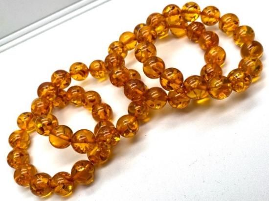 シンセティックアンバー 合成琥珀 14mm | ブレスレット 天然石