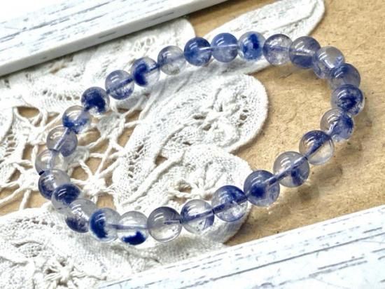 デュモルチェライトインクォーツ|7mmブレスレット - 高品質天然石の