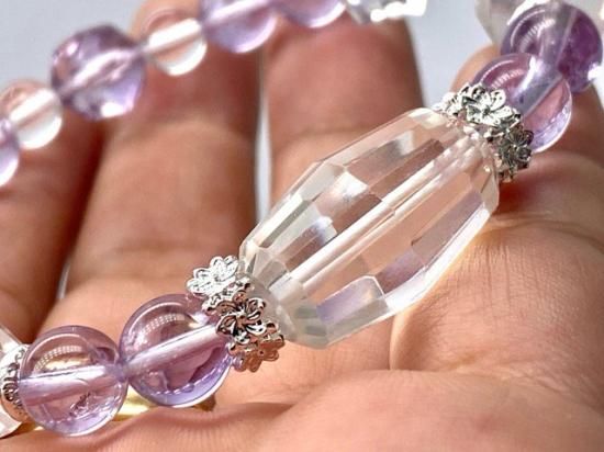 チューブカット水晶ブレスレット | 天然石の美 - 高品質天然石の