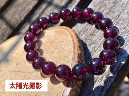 ★ロードライトガーネット 10.3ミリ珠ビーズ ブレスレット②(SA〜SA+) ロードライトガーネット×ダイヤモンド K18/K10ブレスレット