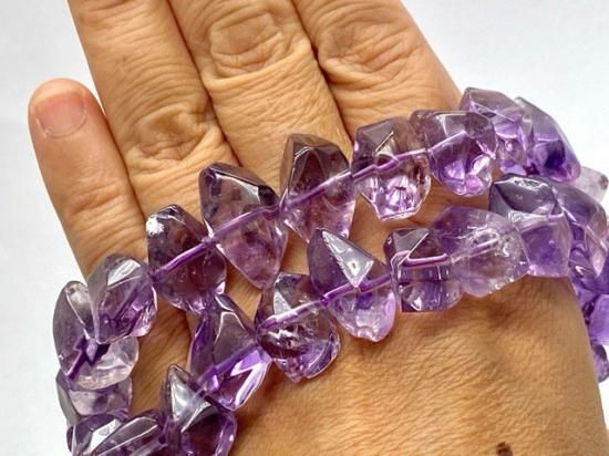 ＊フィー＊アメジスト宝石カット　水晶　ブレスレット ブレスレット【アメジスト(ハート)・カット水晶】 | earth venus