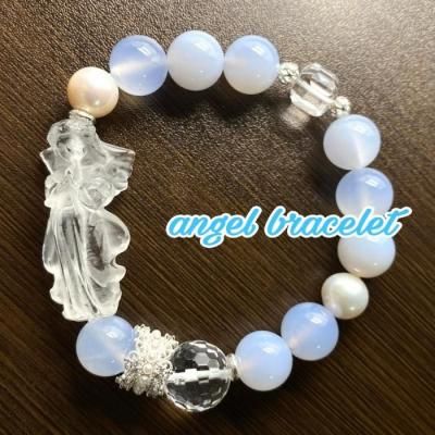 天使 水晶 ブレスレット | 天然石 パワーストーン - 高品質