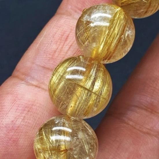 ルチルクォーツ キャッツアイ | ブレスレット 12mm - 高品質