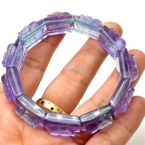 フローライト 貔貅 バングル | 天然石ブレスレット - 高品質