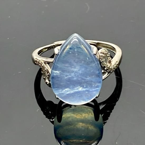 アクアマリン 雫リング|SV925 - 高品質天然石のハンドメイド