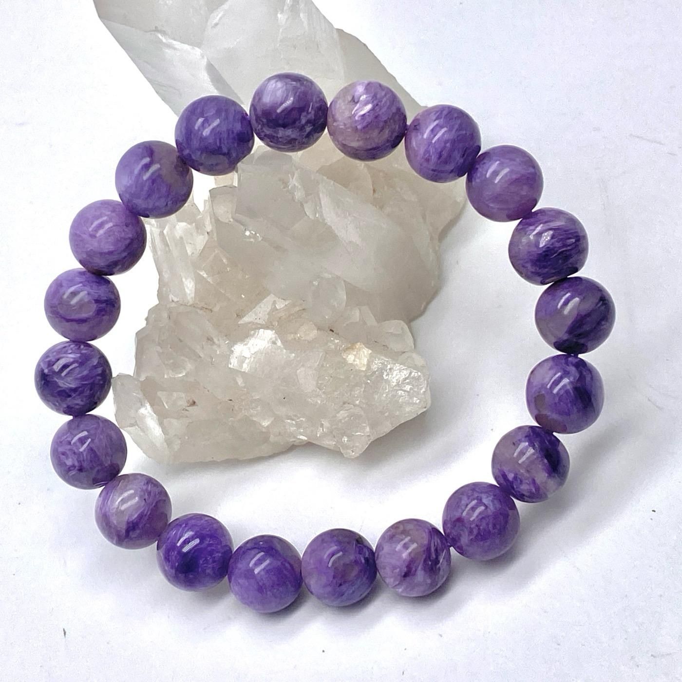 №57 高品質 チャロアイト シリカ デザインブレスレット 天然石 ヒーリング チャロアイトシリカ ブレスレット | 天然石 アクセサリー - 高品質