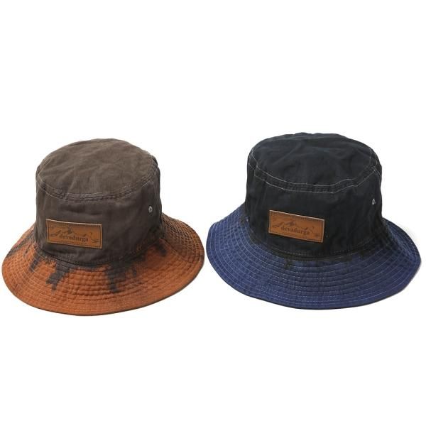 泥染と藍染を施したバケットハット｜アウトドア通販 devadurga