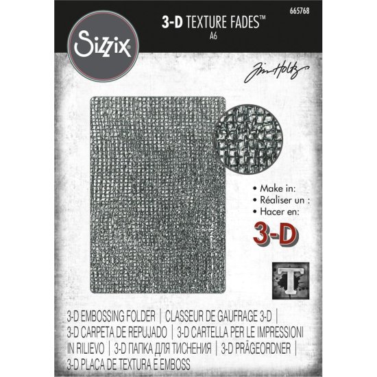 Sizzix 3D Texture Fades エンボスフォルダ By Tim Holtz (Woven) -  ジャンクジャーナル・スクラップブッキング用品専門店