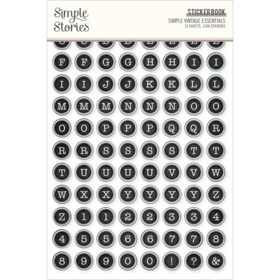 Simple Stories ステッカーブック 12シート (Simple Vintage Essentials, 1300ピース) -  ジャンクジャーナル・スクラップブッキング用品専門店