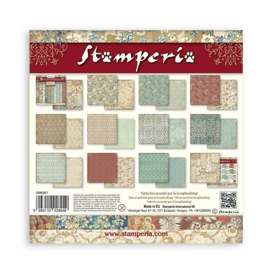 Stamperia ダブルサイドペーパーパッド 8インチ 10枚 (Backgrounds Selection, Christmas Greetin)  - ジャンクジャーナル・スクラップブッキング用品専門店