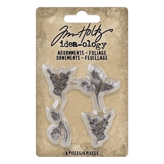 Tim Holtz Idea-Ology Metal Adornments 4ピース (Foliage) | 葉っぱの形のメタルアドーンメント4ピース  - スクラップブッキング用品専門店 クラフトアウトレット