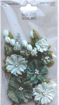 <img class='new_mark_img1' src='https://img.shop-pro.jp/img/new/icons14.gif' style='border:none;display:inline;margin:0px;padding:0px;width:auto;' />49 And Market Royal Spray Paper Flowers 15ԡ (Ocean Jade)