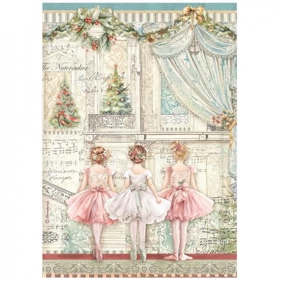 おすそ分けファイル♡ スタンペリア・THE NUTCRACKER♡ A5サイズ♡ Stamperia Assorted Rice Paper A4 6枚 (The Nutcracker
