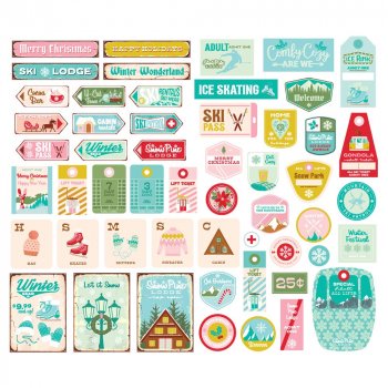 <img class='new_mark_img1' src='https://img.shop-pro.jp/img/new/icons14.gif' style='border:none;display:inline;margin:0px;padding:0px;width:auto;' />Simple Stories Snow Pine Lodge Bits & Pieces Sign