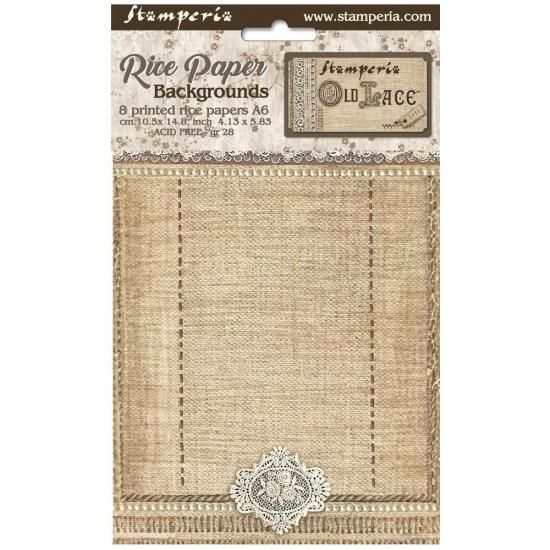 Stamperia Assorted Rice Paper Backgrounds A6 8/Sheets Old