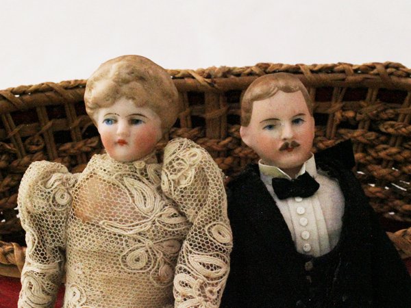 ドイツ製ドールハウス人形一対 - 西洋骨董・アンティーク　レース・ドール アイテム専門 INTERNATIONAL ANTIQUE HOUSE