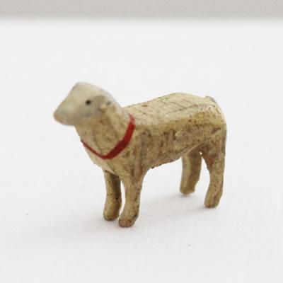 羊ちゃん 鈴付き薄ピンク首輪シープ オブジェ フィギュア