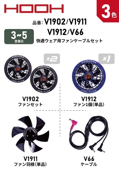HOOH V1902/V1911/V1912/V66 鳳皇 ファンケーブルセット/単品 2023年