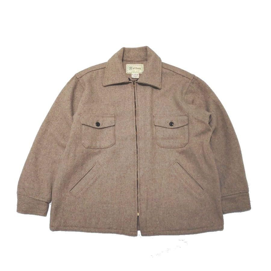 90s MELTON（ メルトン ）フルジップ・ウールジャケット / ベージュ