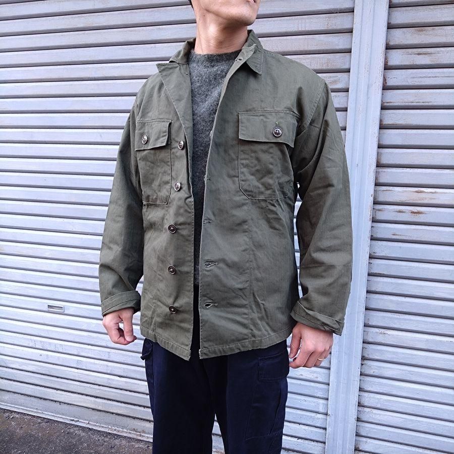 40s〜50s M47 ユーティリティシャツ 移行期 HBT ヘリンボーン 40年代 40s 50年代 50s アメリカ軍 米軍 ミリタリー カーキ