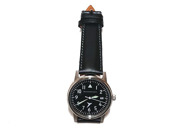 Messerschmitt/メッサーシュミット 腕時計「109 BLACK」 BLACK Bridle Leather Strap MADE IN GERMANY