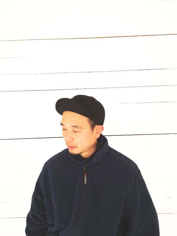 EBBETS FIELD FLANNELS(エベッツフィールド）SOLID Cap BLACK、FITTED SHORT VISOR　2inch　7  3/8　7 1/2 7 5/8、 USA - 『ROOTS』Import clothing 通販
