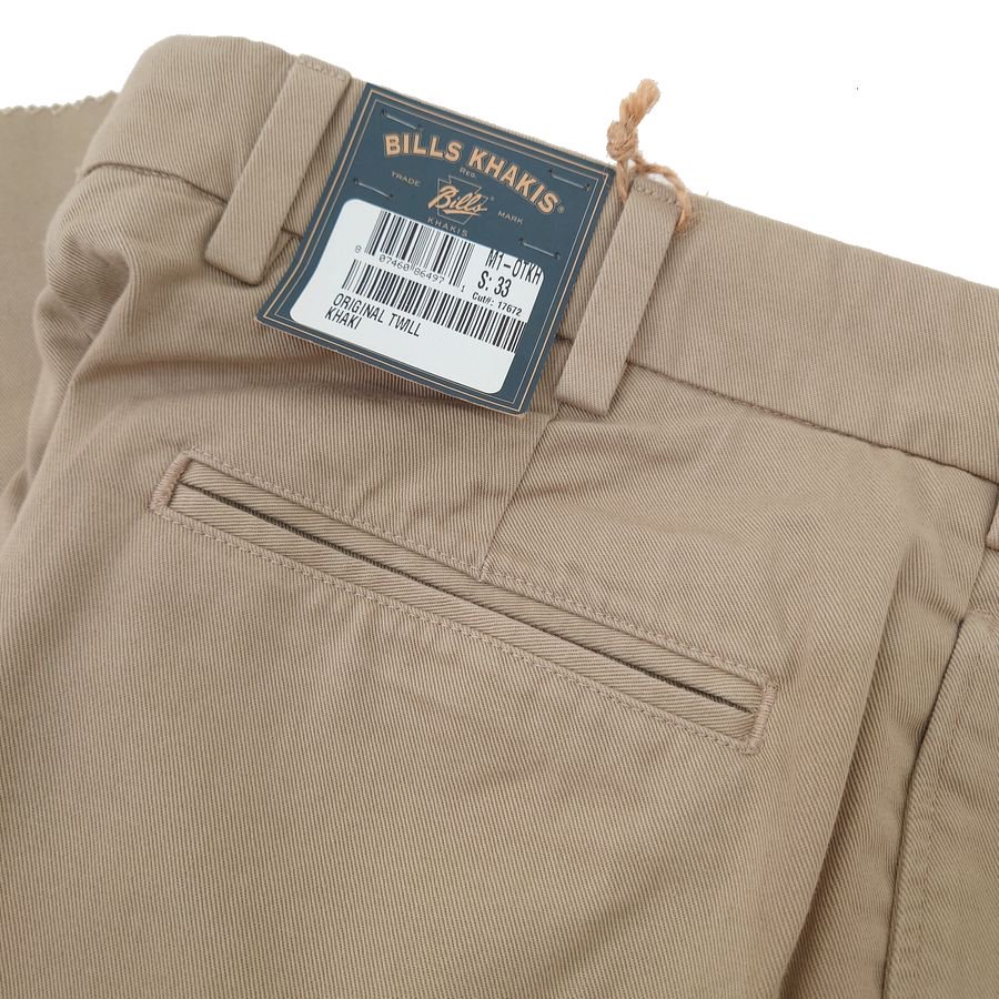ビルズカーキ（ Bills Khakis ) M-1 CHINO PANTS ( チノパンツ ）ノータック Khaki（カーキ） 8.5oz  W33、34 - 『ROOTS』Import clothing 通販