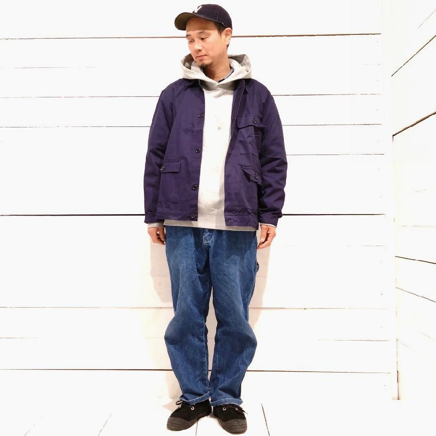 DEAD STOCK ITALIA M.M. ( MARINA MILITARE ) WORK JACKET / イタリア海軍 ワークジャケット　 NAVY（ネイビー）L - 『ROOTS』 IMPORT CLOTHS 通販